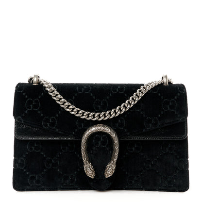 Gucci Velvet GG Monogram Small Dionysus Shoulder Bag Black 1 of 13