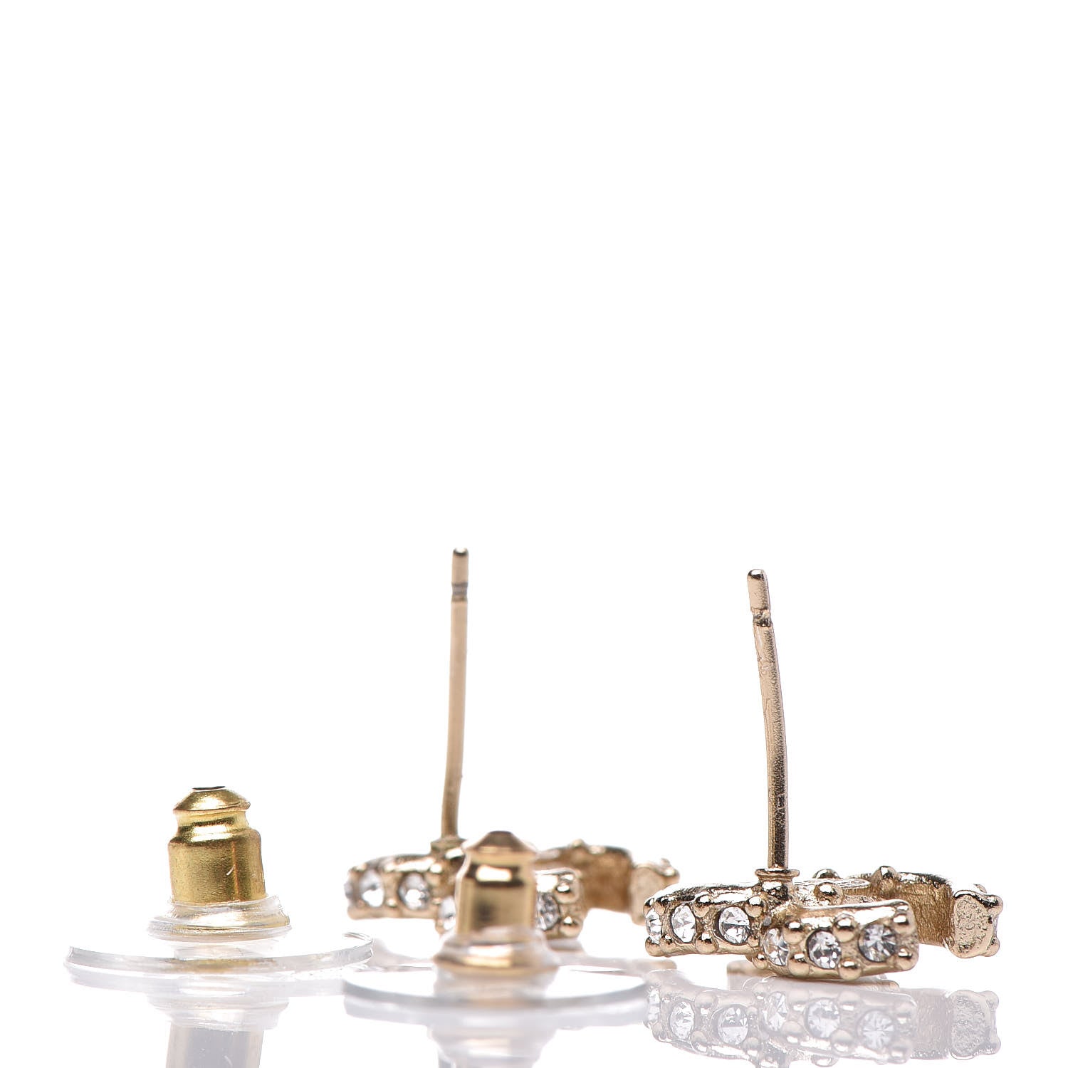 Chanel Crystal CC Earrings Gold 5 of 5