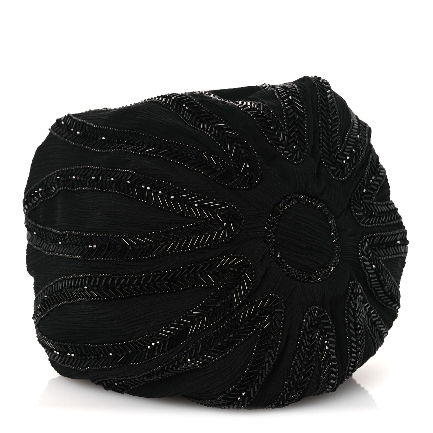 Chiffron Beaded Pochon Souple Bag Black