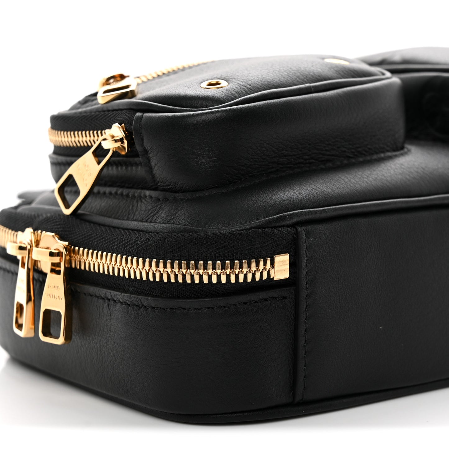 Calfskin Monogram Embossed Utility Crossbody Black