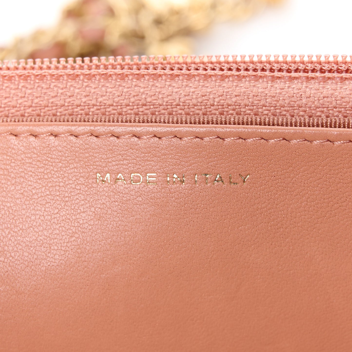 Calfskin Chevron Quilted Wallet On Chain WOC Dark Pink