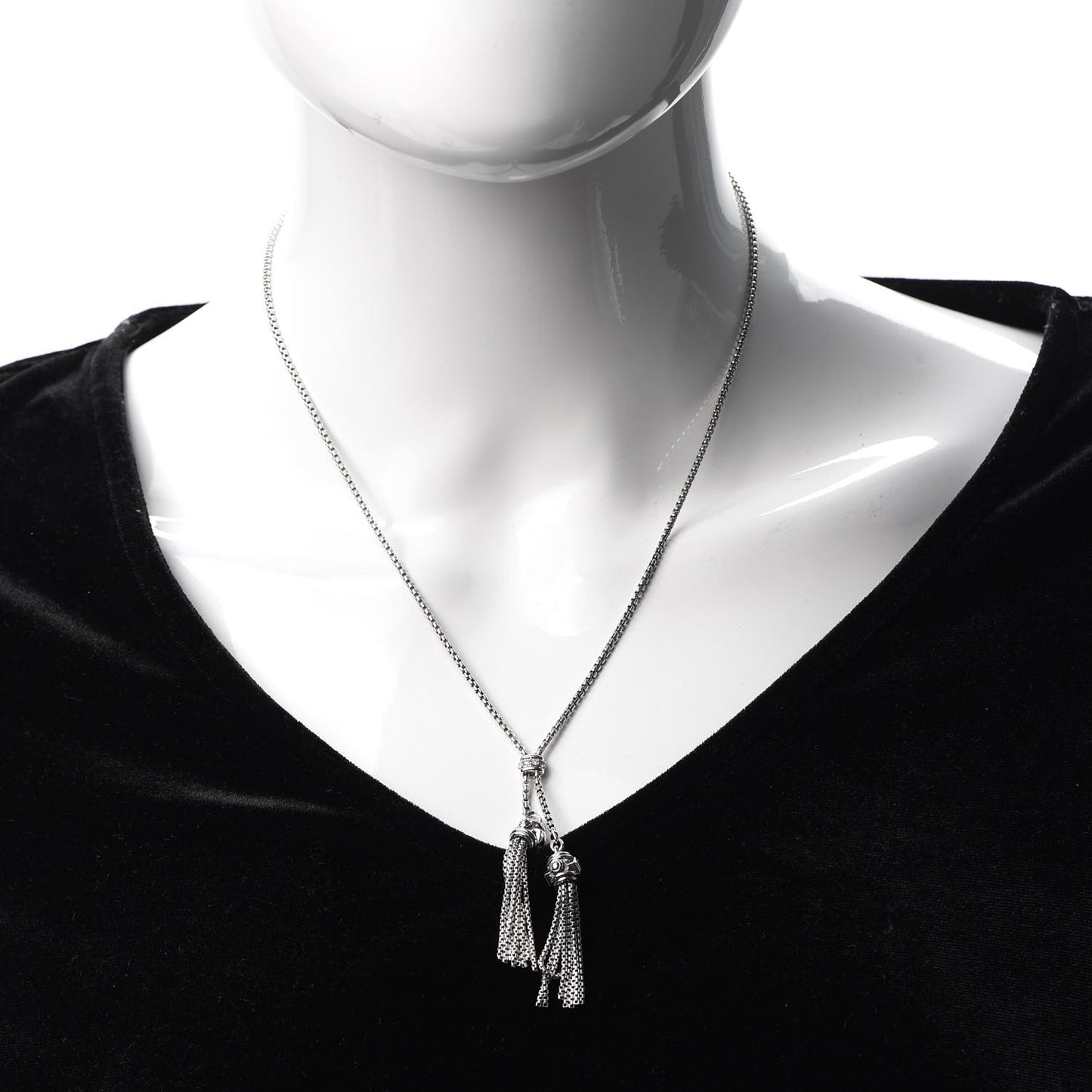Sterling Silver Diamond Renaissance Tassel Necklace