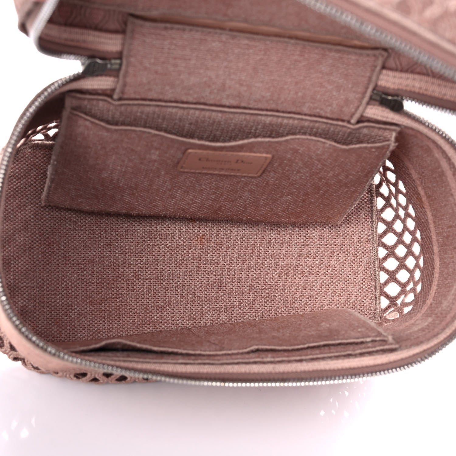 Christian Dior Mesh Embroidered Diortravel Vanity Case Clay 5 of 14