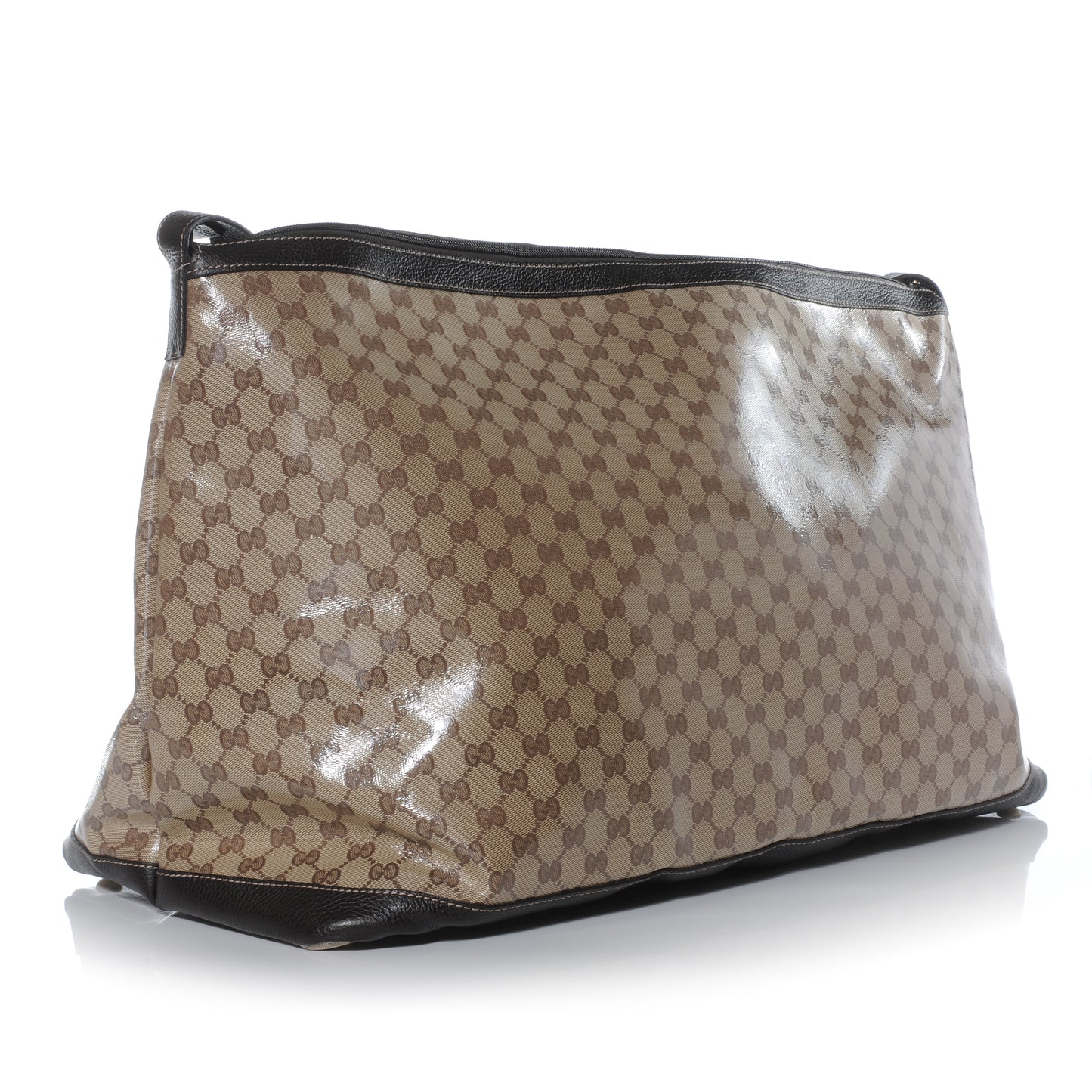 Crystal Monogram Large Travel Hobo Beige Brown