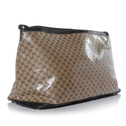Gucci Crystal Monogram Large Travel Hobo Beige Brown 3 of 8