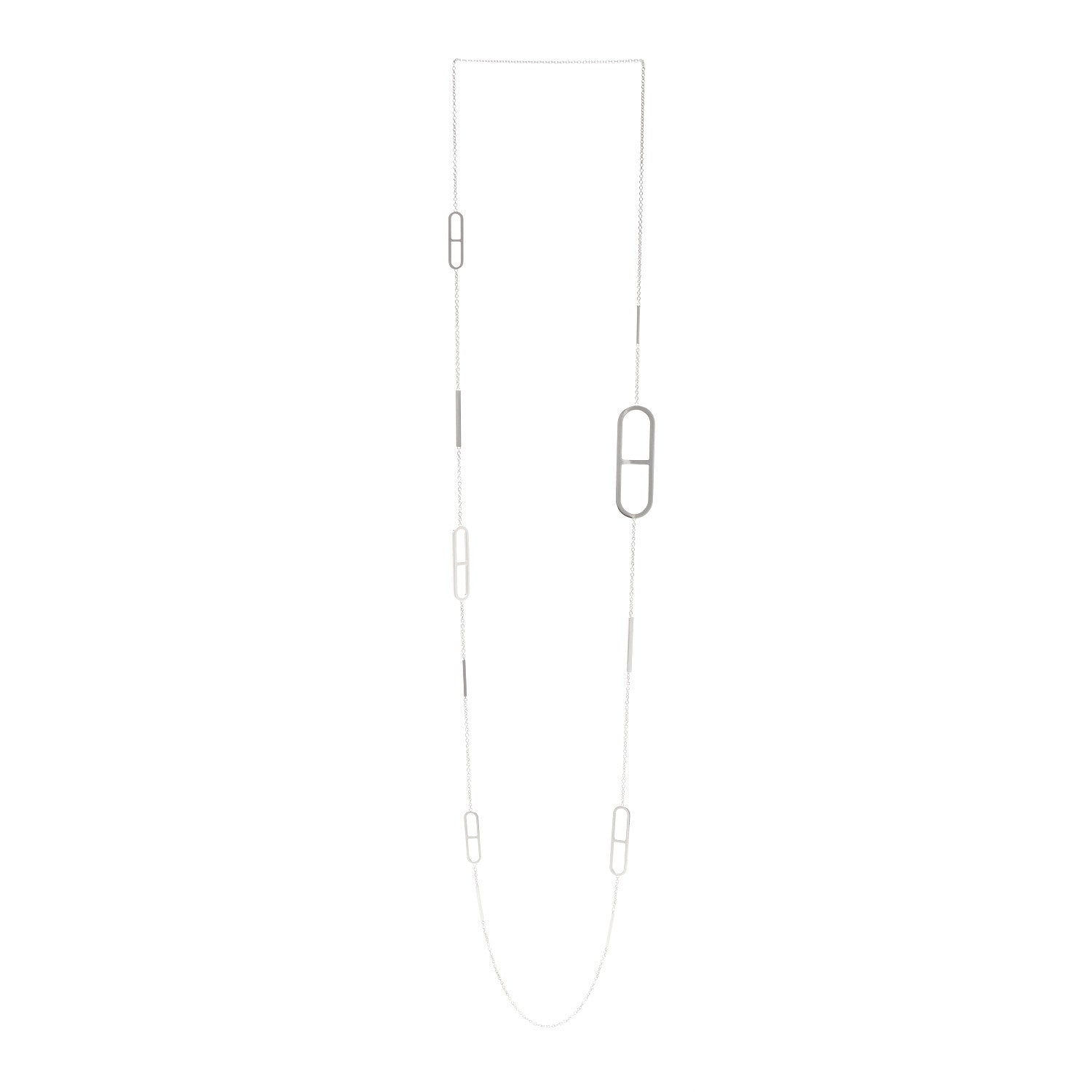 Hermes Sterling Silver Ever Chaine d'Ancre Long Necklace 120 3 of 4