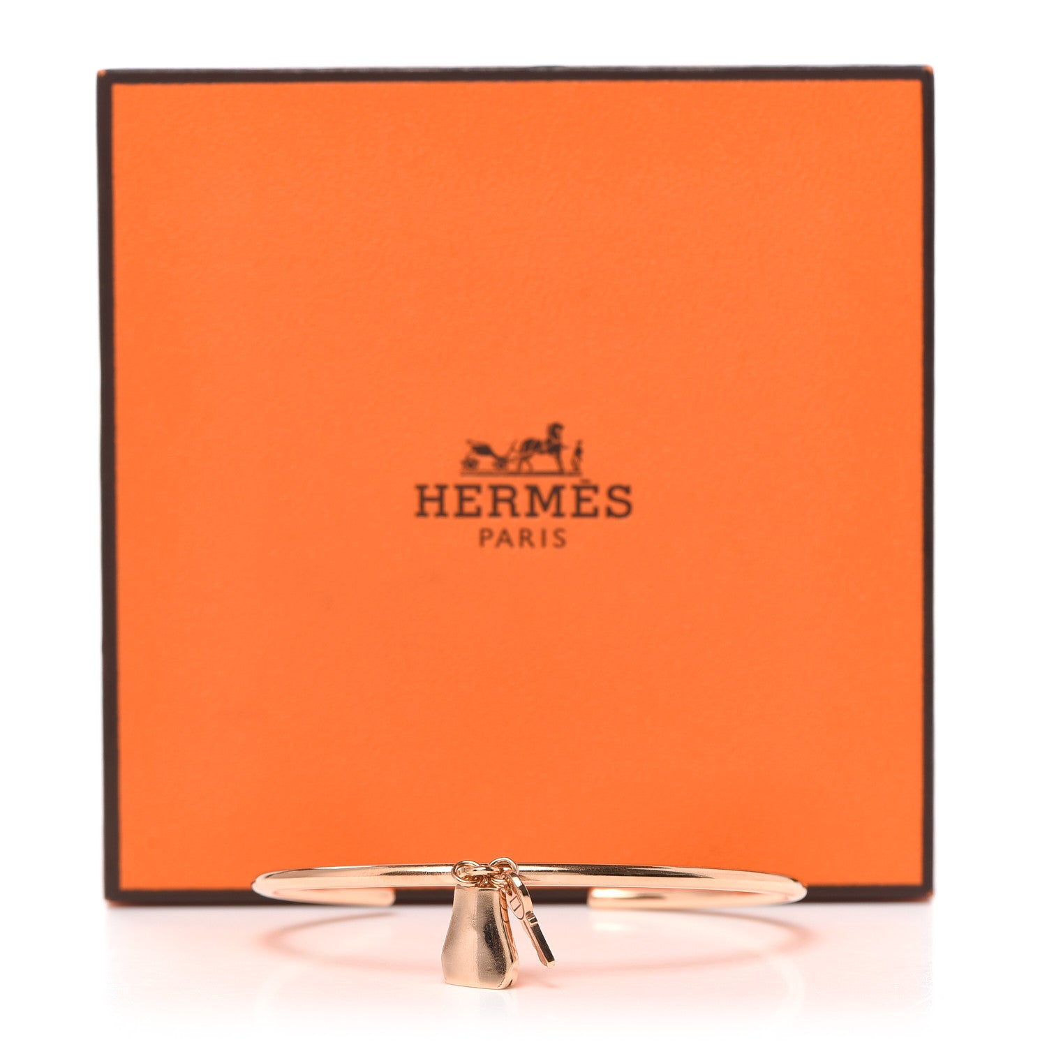 Hermes 18K Rose Gold TPM Kelly Clochette Cuff Bracelet LG 5 of 5