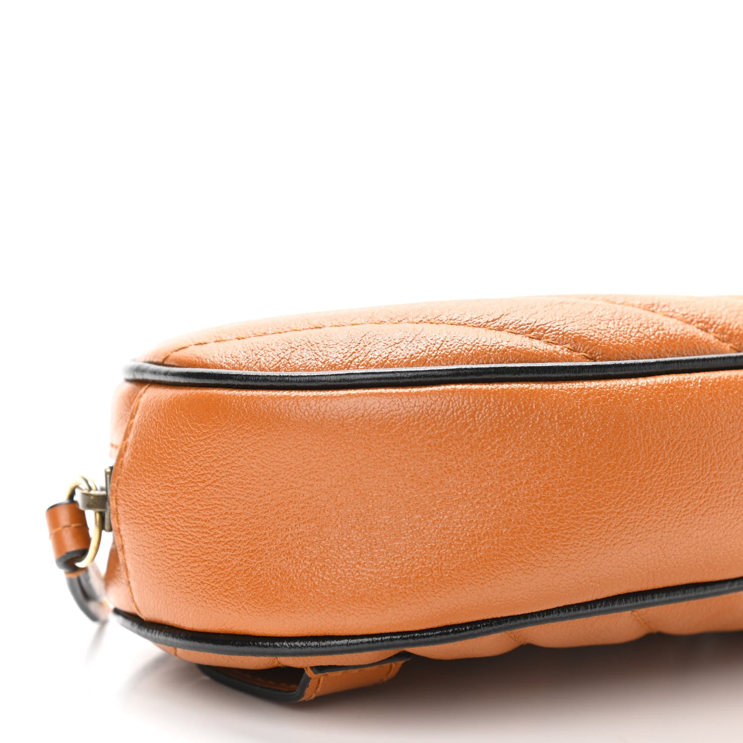 Gucci Vintage Effect Calfskin Matelasse Diagonal Torchon GG Marmont Belt Bag 85 34 Cognac 9 of 13