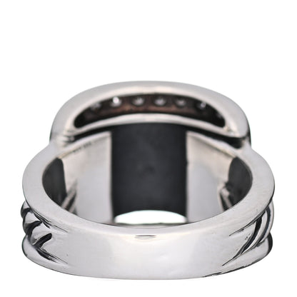 David Yurman Sterling Silver Diamond Buckle Ring 54 7 4 of 5
