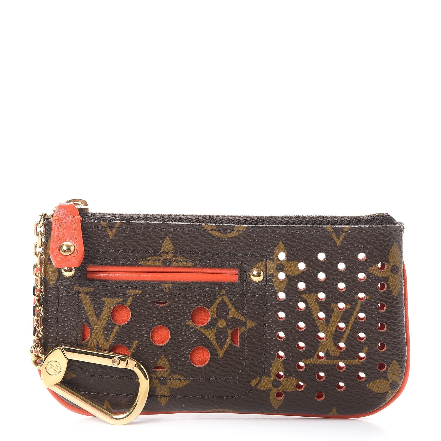 Louis Vuitton Monogram Perforated Key Pouch Orange 1 of 8