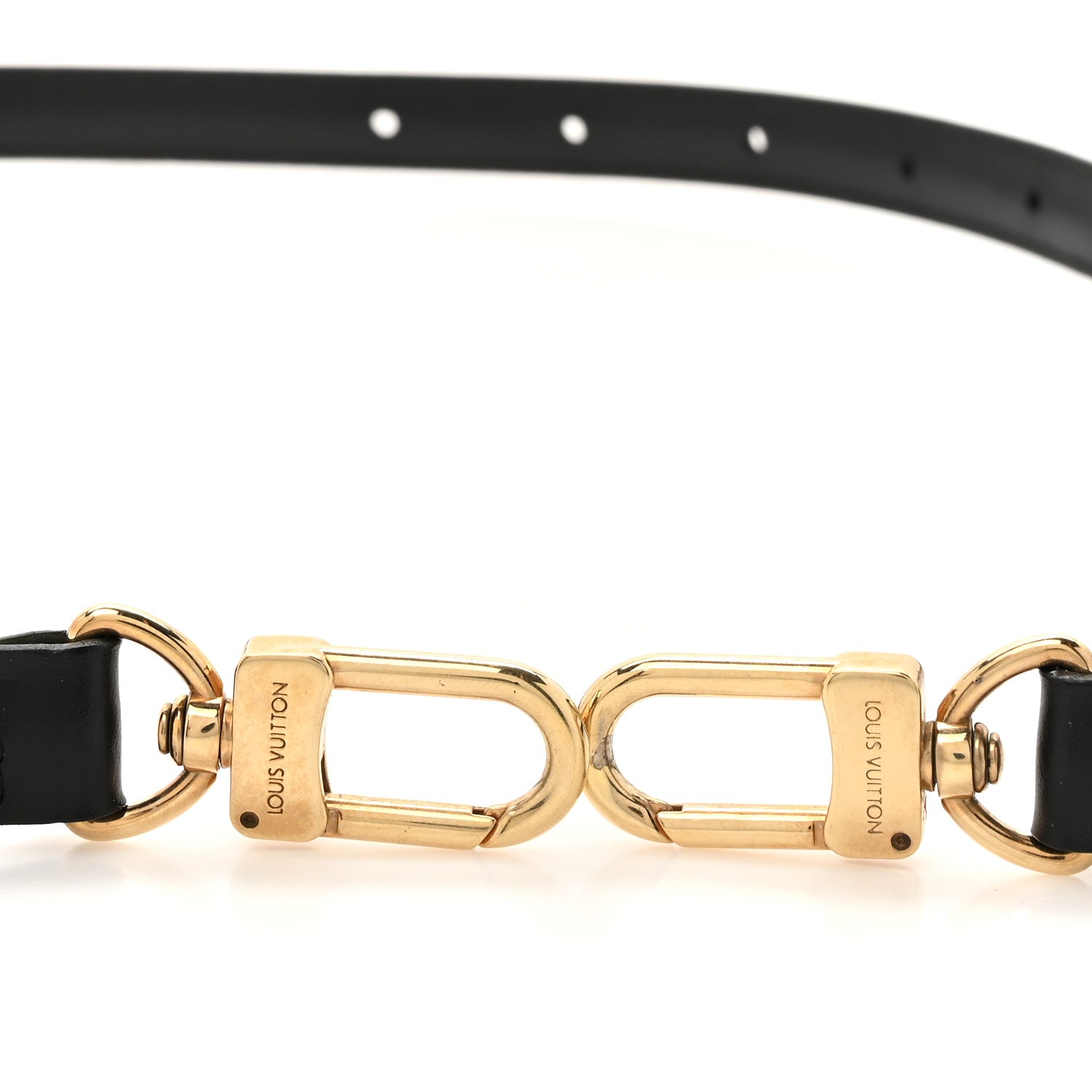 Louis Vuitton Calfskin 16mm Adjustable Shoulder Strap Black 3 of 3