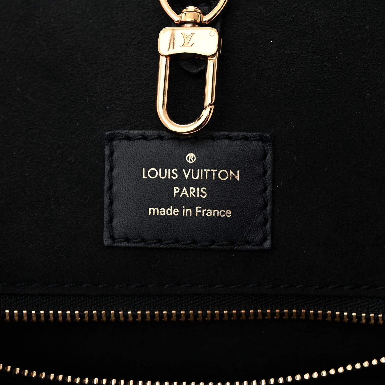 Louis Vuitton Calfskin Monogram Fold Tote PM Cream Khaki Black 6 of 9