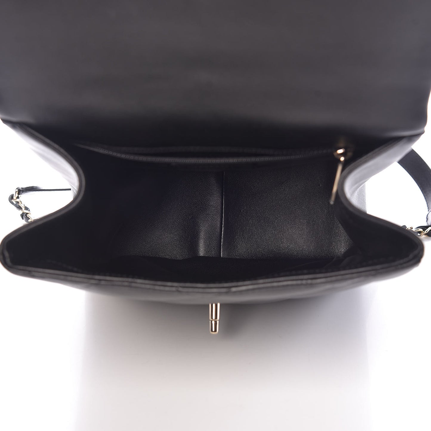 Lambskin Quilted Chain Backpack Black