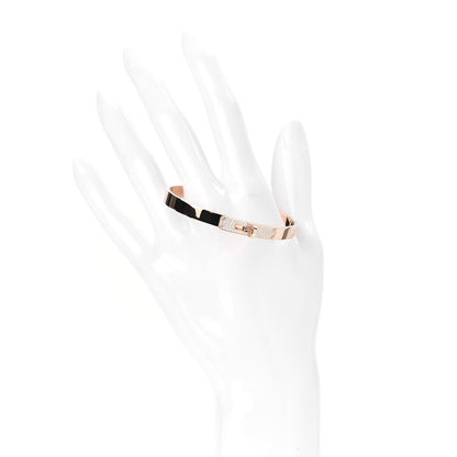 Hermes 18K Rose Gold Diamond PM Kelly Pave Bracelet SH 2 of 5