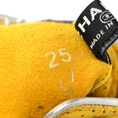 Chanel Lambskin Perforated Fingerless Gloves 8 Yellow 4 of 4