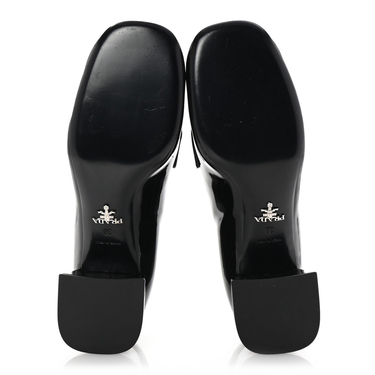 Vernice Metal Triangle Logo 45mm Loafer Pumps 38 Black