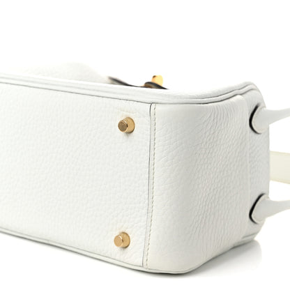 Hermes Taurillon Clemence Mini Lindy 20 Gris Platine 10 of 11