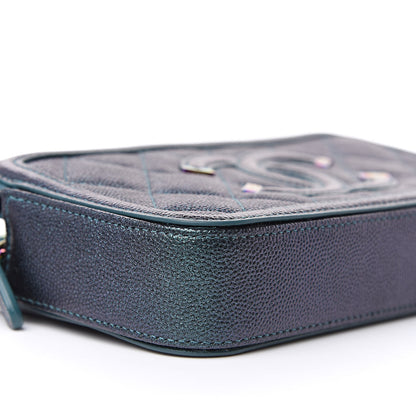 Chanel Iridescent Caviar Quilted CC Filigree Clutch With Chain Dark Turquoise 11 of 13