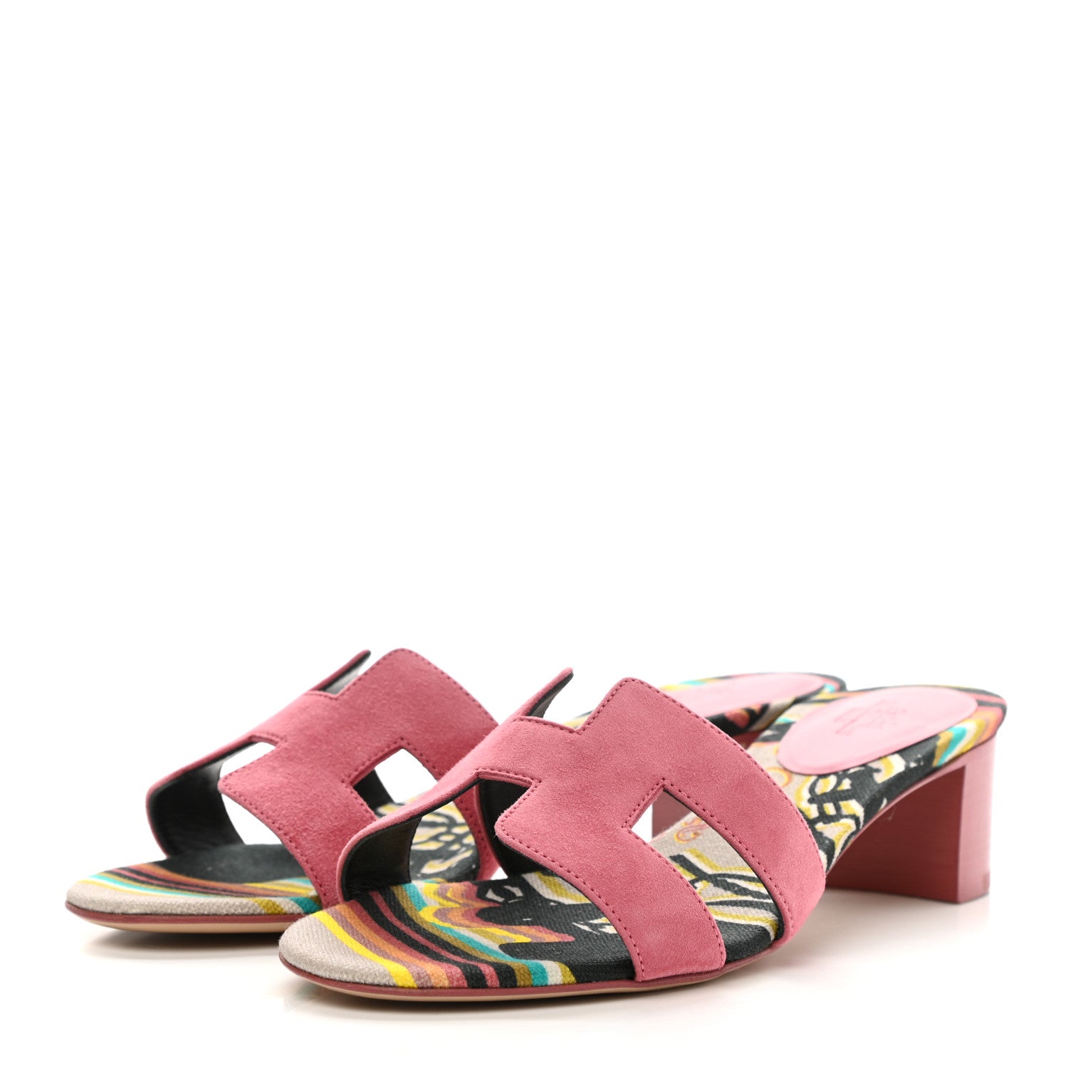 Hermes Suede Goatskin Oasis Sandals 36.5 Rose De Venice 3 of 9