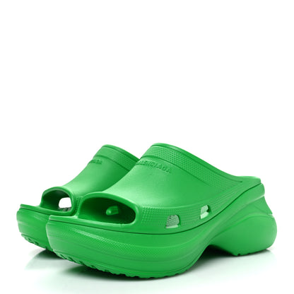 Balenciaga X CROCS Rubber Womens Pool Slides 40 Green 4 of 10