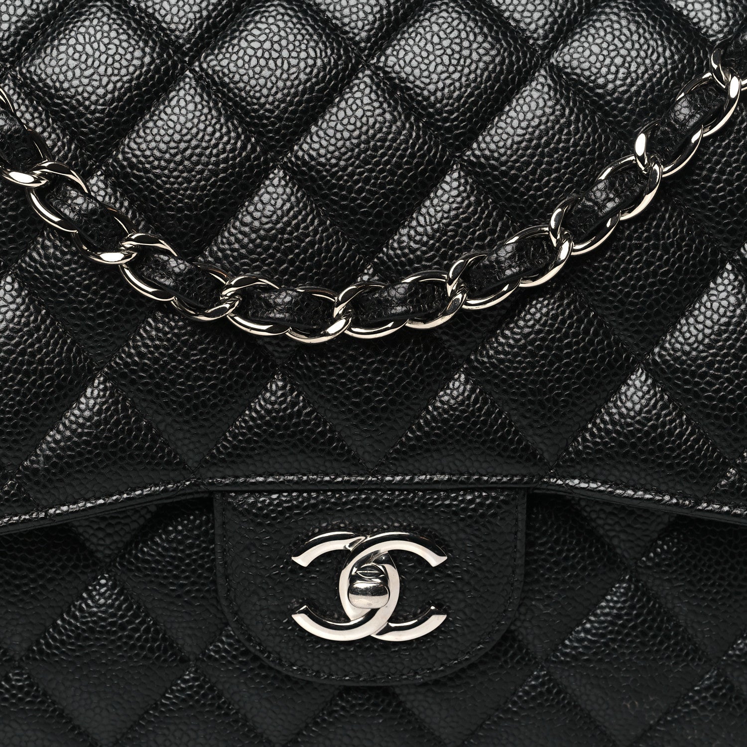 Chanel Caviar Quilted Jumbo Double Flap Black 8 of 10