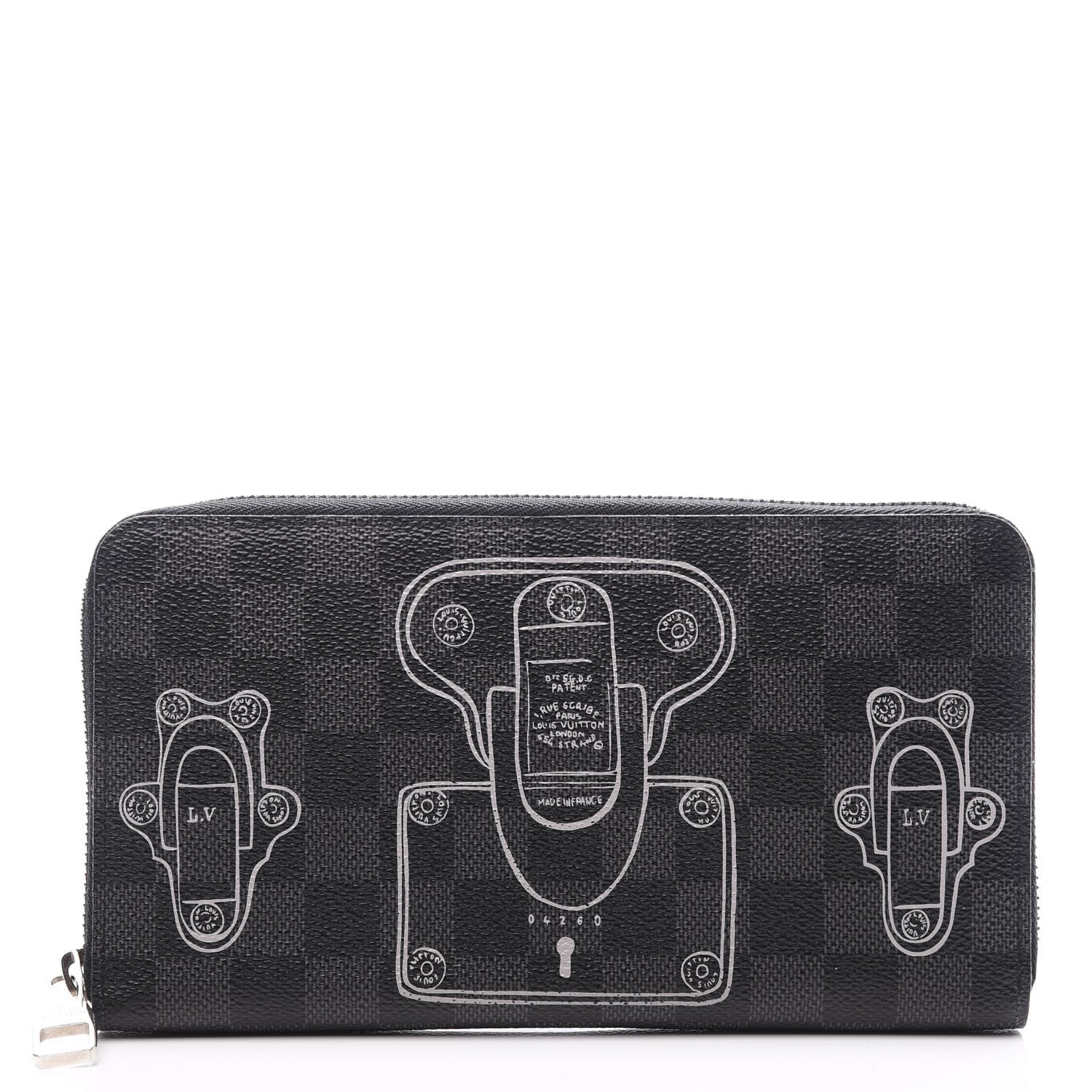 Louis Vuitton Damier Graphite Trunks and Locks Zippy Organizer Wallet 1 of 7