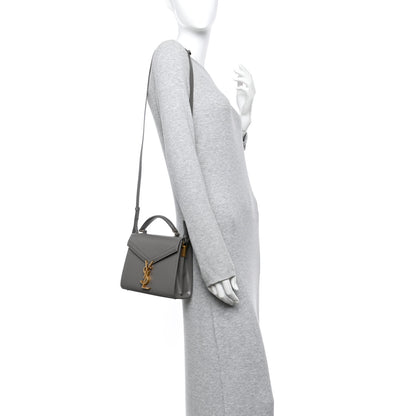 Saint Laurent Grain de Poudre Mini Classic Monogram Cassandra Top Handle Pebble 2 of 9