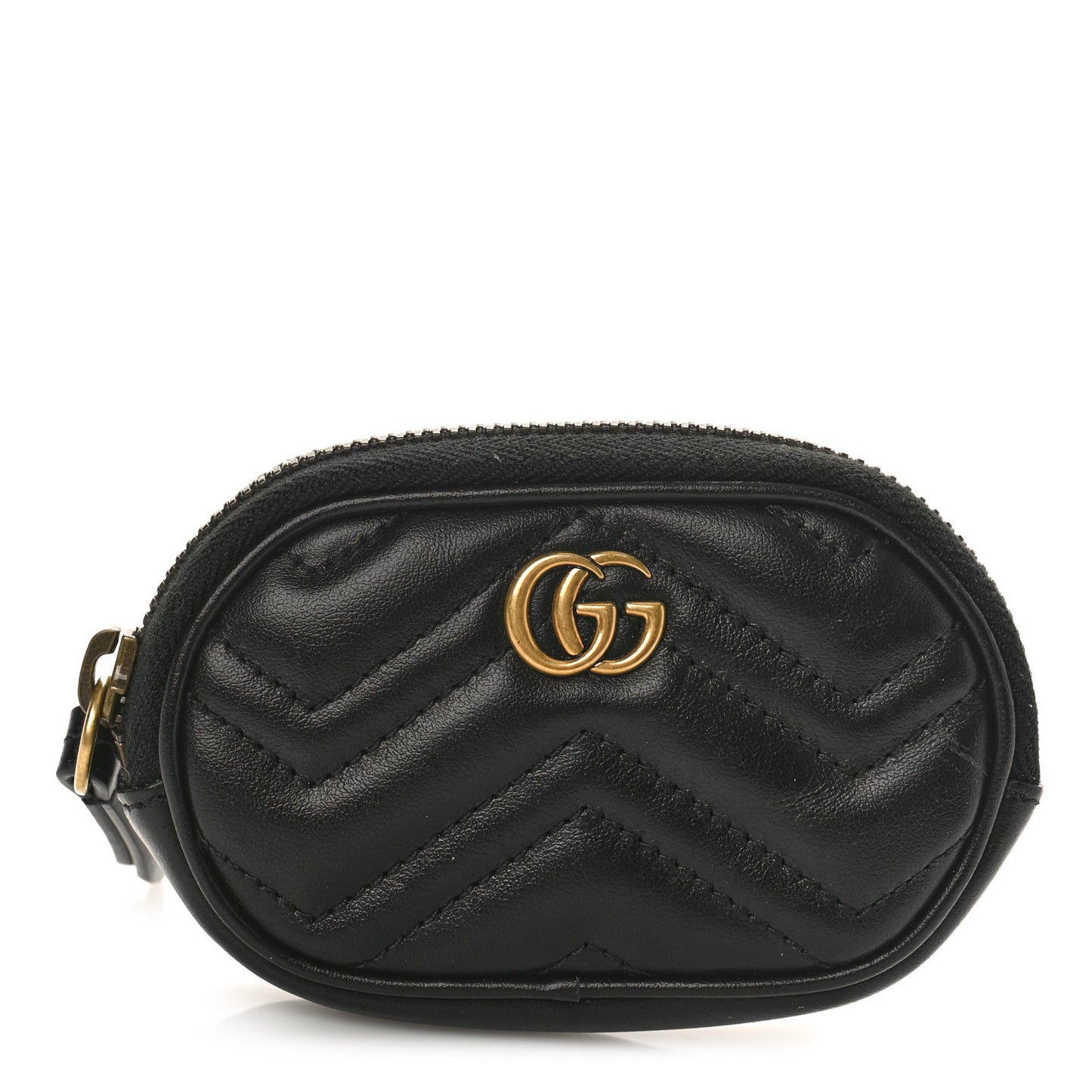 Calfskin Matelasse GG Marmont Oval Coin Purse Black
