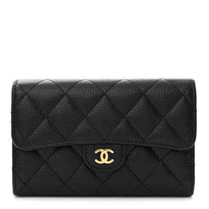 Chanel Caviar Quilted Medium Flap Wallet Black 1 of 8