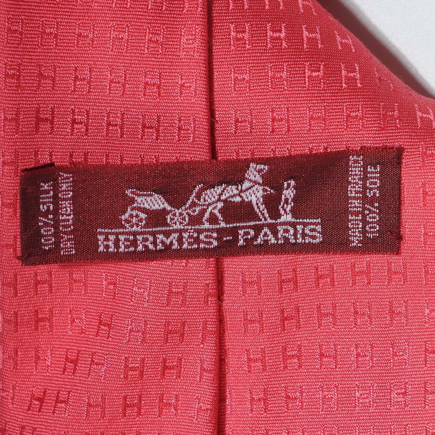 Hermes Mens Silk Printed Faconnee H Neck Tie 5 of 7