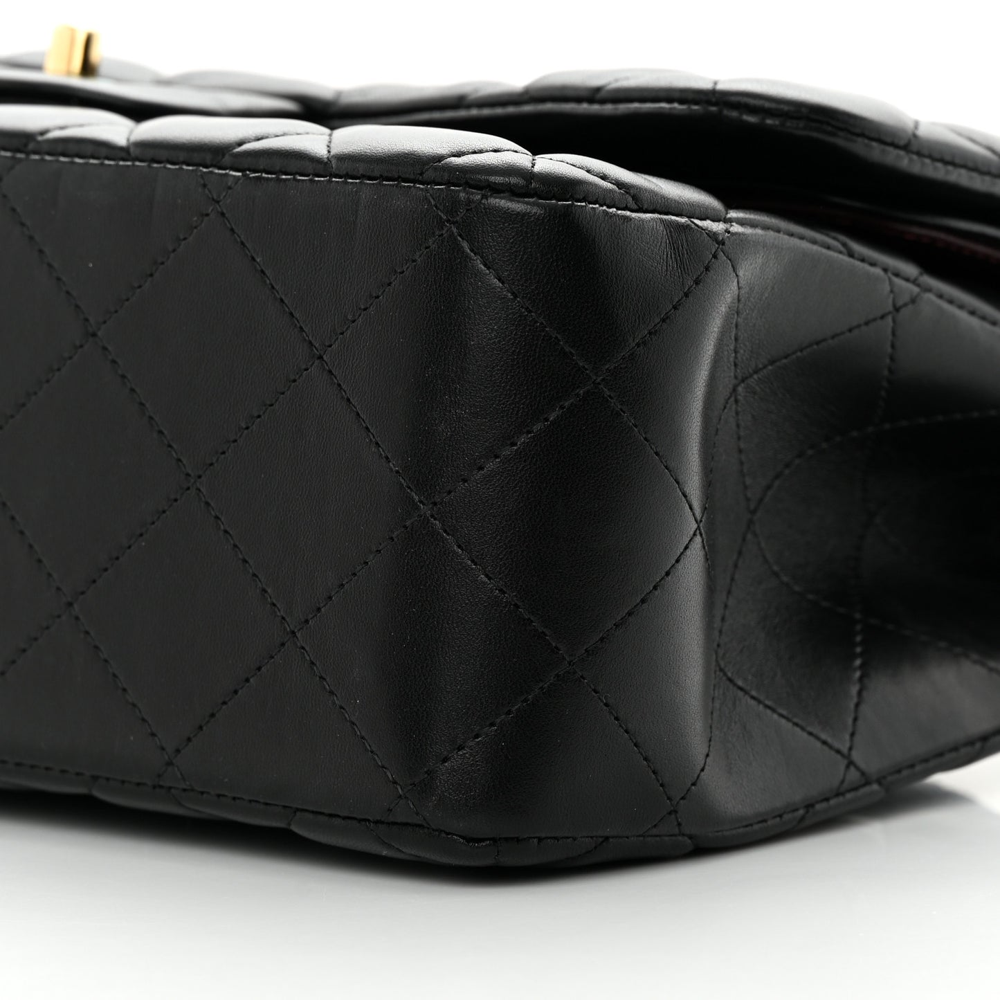 Lambskin Quilted Jumbo Double Flap Black