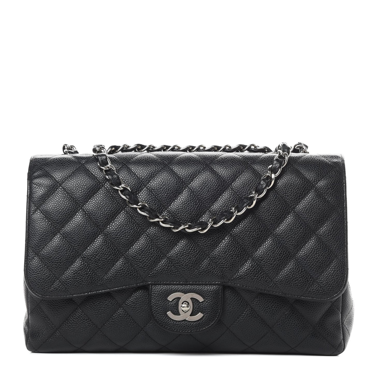 Caviar Quilted Jumbo Single Flap Black