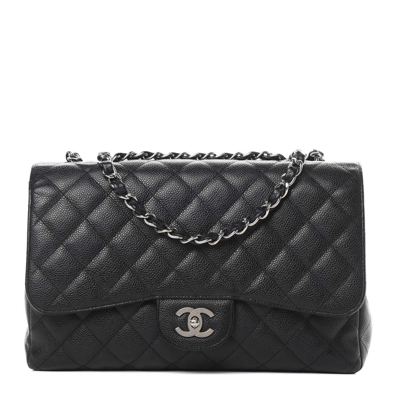 Chanel Caviar Quilted Jumbo Single Flap Black 1 of 13
