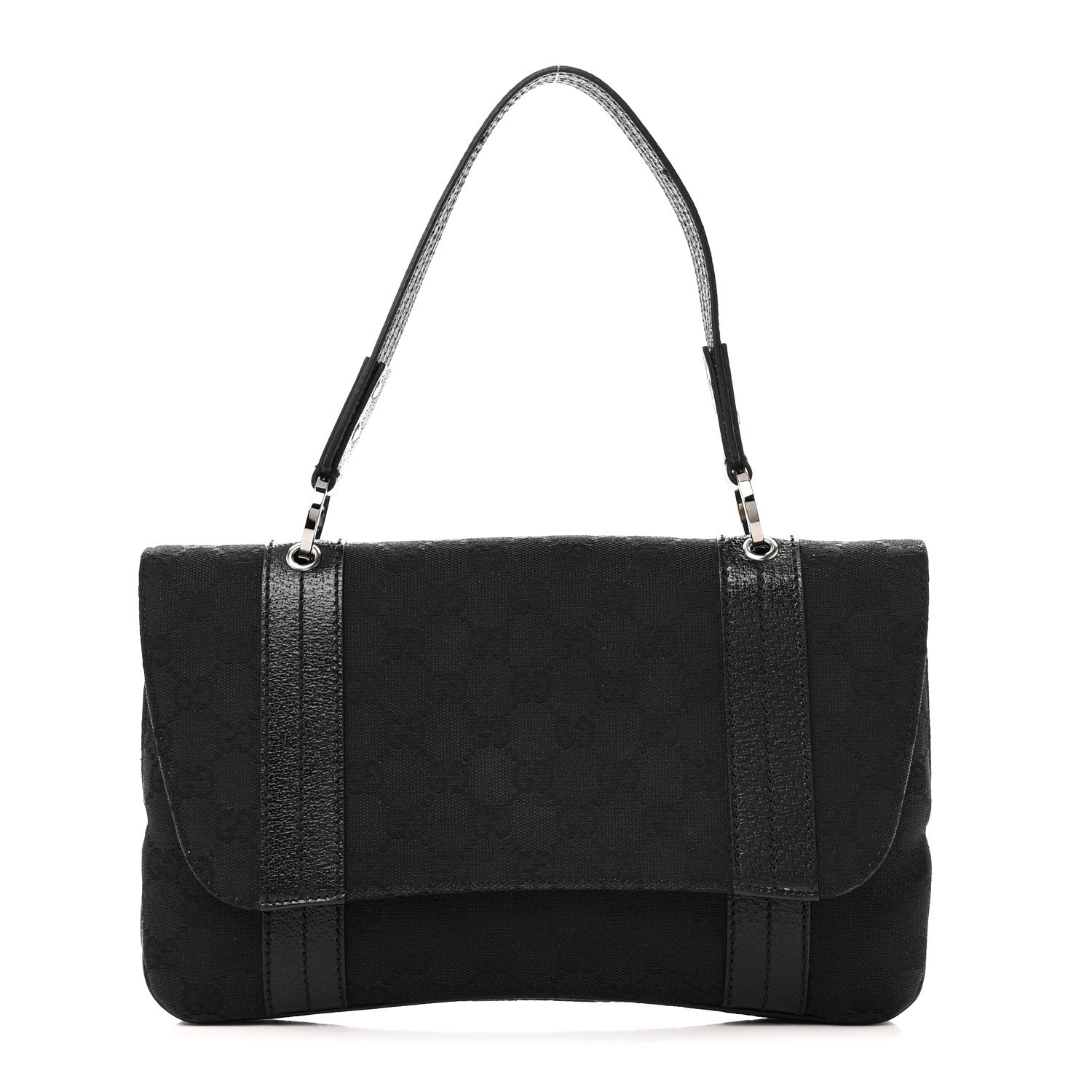 Gucci Monogram Satchel Black 1 of 10
