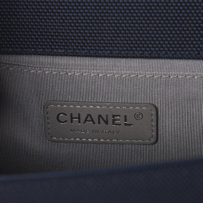 Chanel Canvas Quilted Medium Fluo Boy Flap Dark Navy Fuchsia Grey 6 of 10