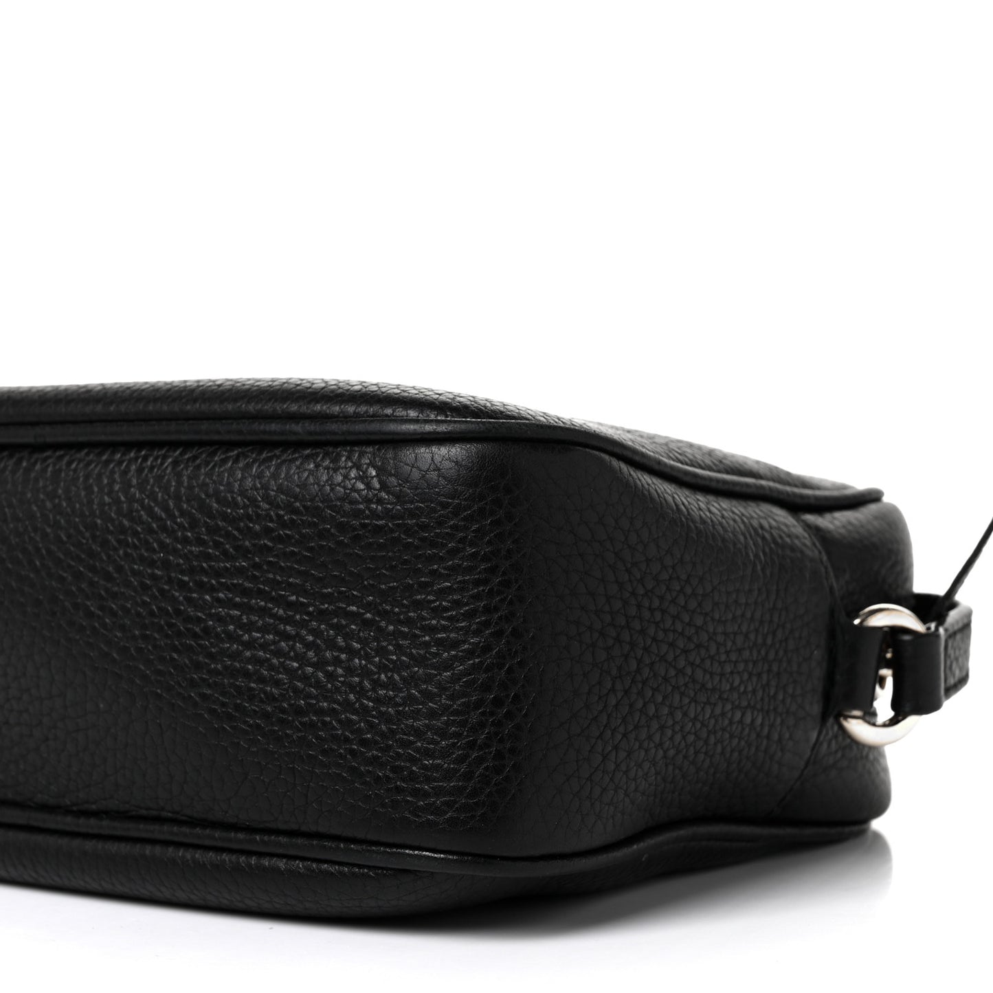 Pebbled Calfskin Small Soho Disco Bag Black