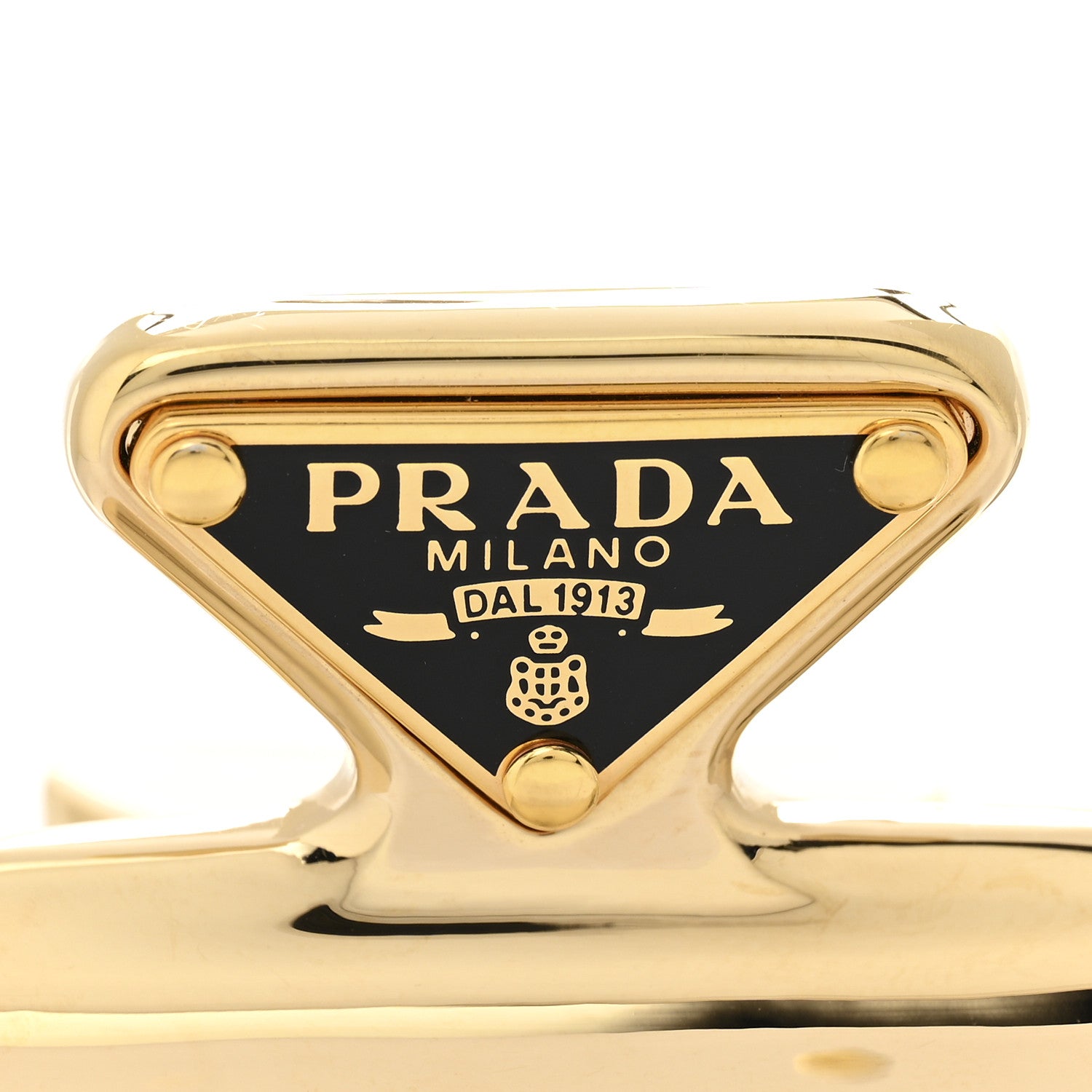 Prada Metal Triangle Mini Hair Clip Gold 3 of 4