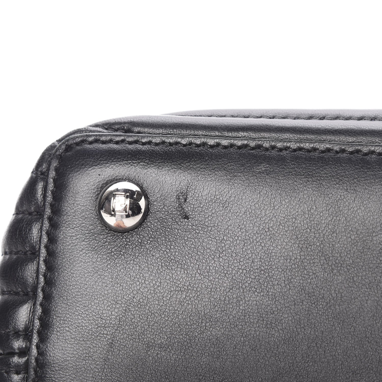 Fendi Shiny Nappa Trapuntata Chain Small DotCom Click Chain Satchel Black 11 of 16