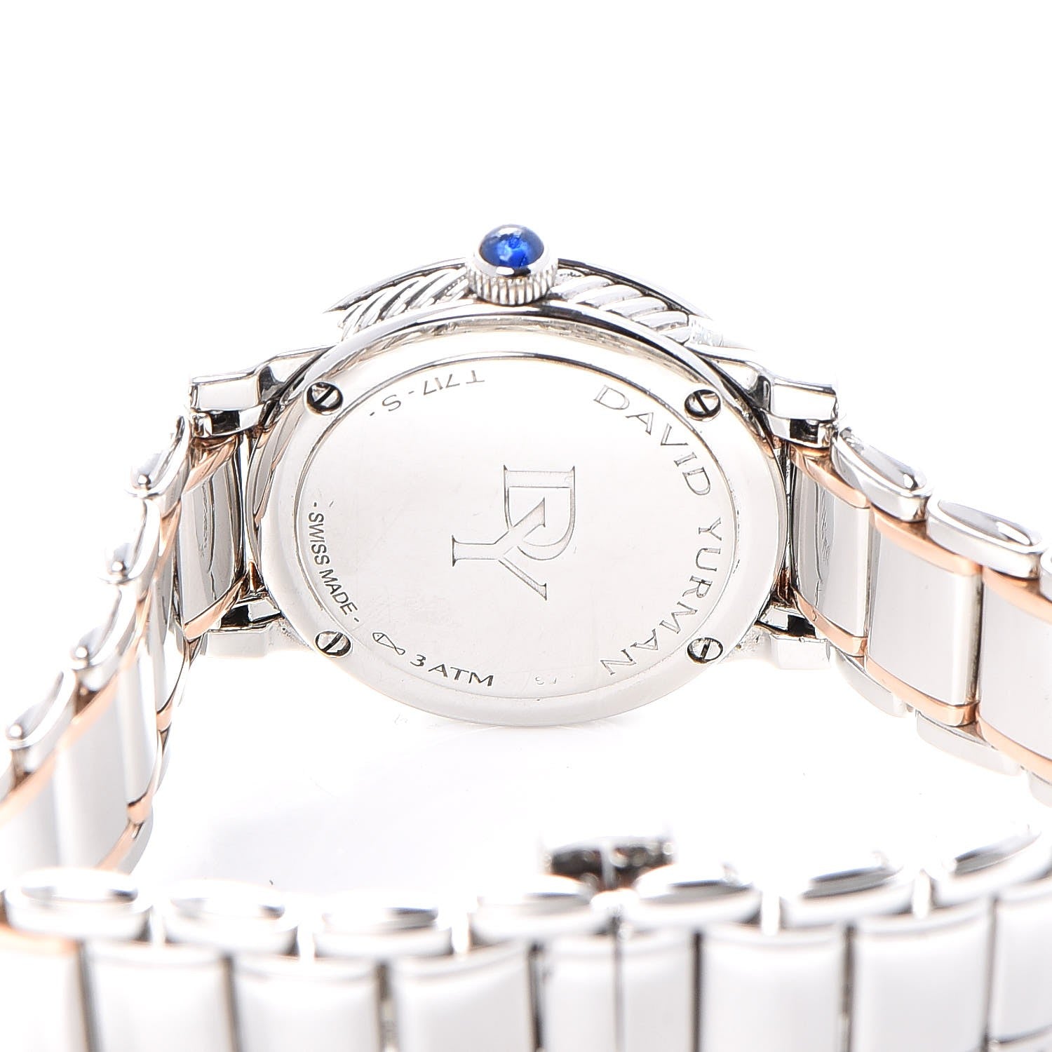 David Yurman Stainless Steel 18K Rose Gold Diamond Mother of Pearl 30mm Classic Quartz Watch 5 of 9