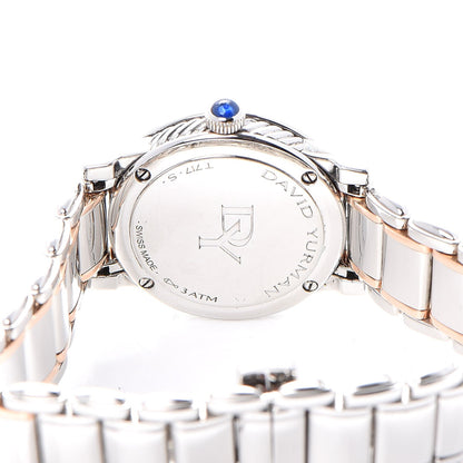 David Yurman Stainless Steel 18K Rose Gold Diamond Mother of Pearl 30mm Classic Quartz Watch 5 of 9