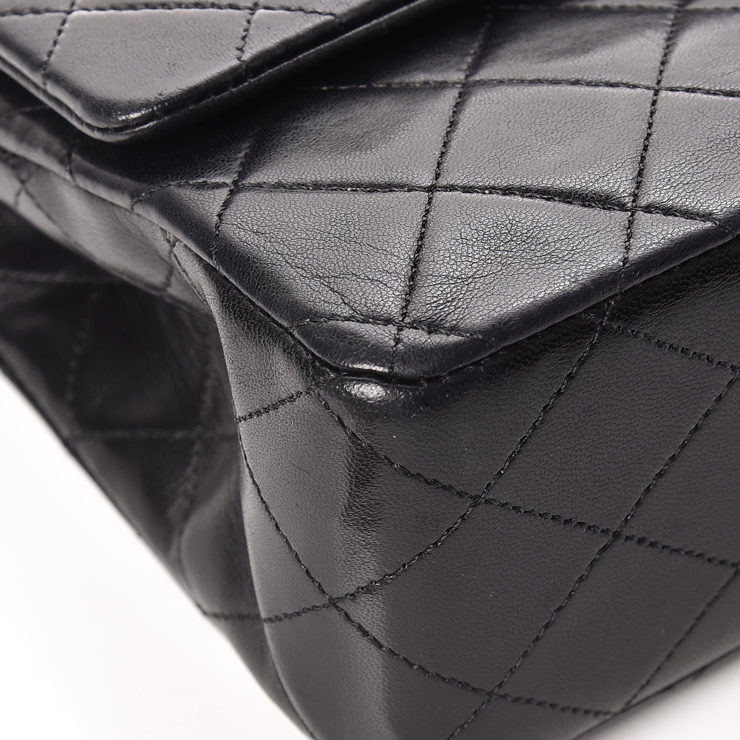 Chanel Lambskin Quilted Medium Double Flap Bag Black 11 of 18
