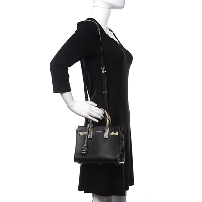 Saint Laurent Grained Calfskin Python Embossed Nano Sac De Jour Black 2 of 10