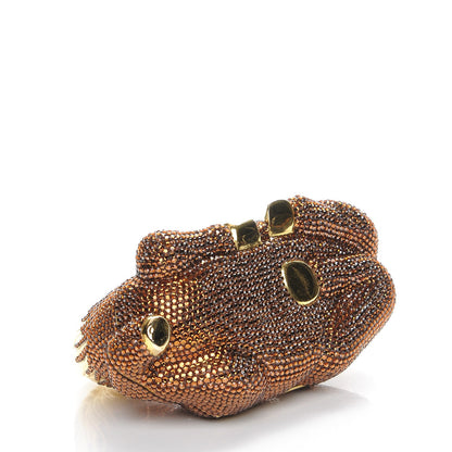 Judith Leiber Crystal Horse Minaudiere Clutch Bronze Gold 4 of 7