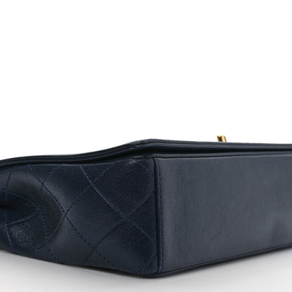 Chanel Sheepskin Quilted Vintage Mademoiselle Flap Dark Navy 8 of 9
