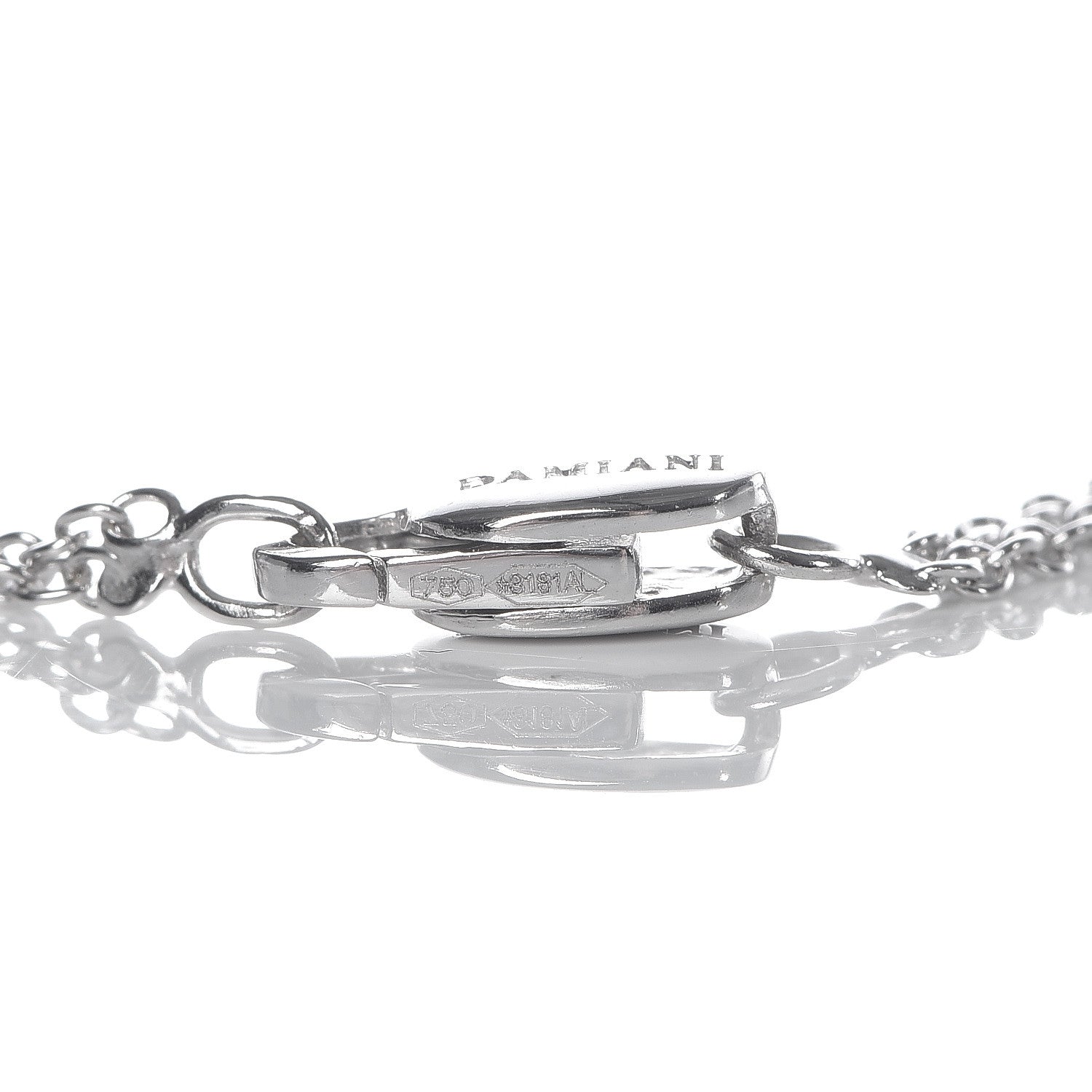 Damiani 18K White Gold Diamond Cross Pendant Necklace 5 of 6