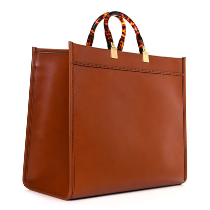 Fendi Vitello King Plexiglass Large Fendi Sunshine Shopper Tote Cuoio 3 of 10