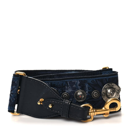 Christian Dior CHRISTIAN DIOR Canvas Embroidered Studded KaleiDiorscopic Adjustable Shoulder Strap Blue 1 of 5