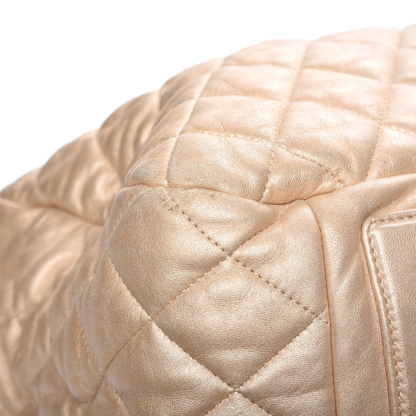 Metallic Lambskin Coco Cocoon Bowler Light Gold