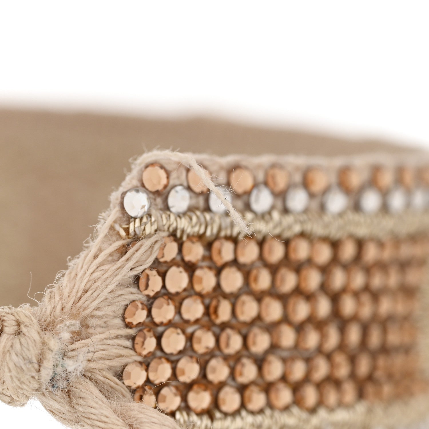 Christian Dior Woven Cotton Crystal Embroidered J'Adior Friendship Bracelet Gold 5 of 6