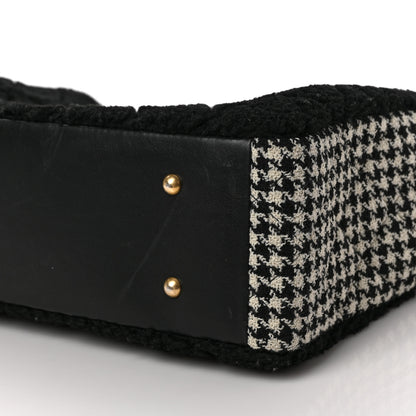 Chanel Shearling Tweed Shopper Tote Black 9 of 9